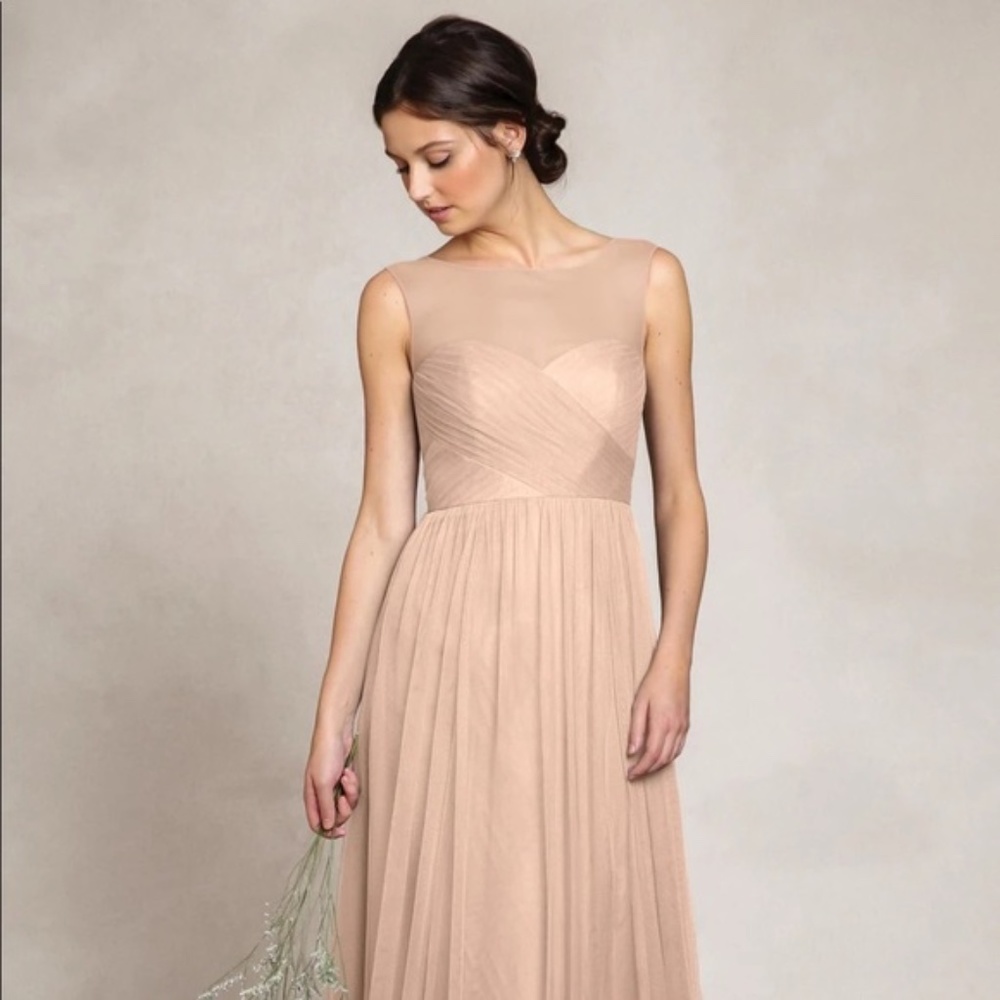 Jenny Yoo Tuscan Beige Aria Soft Tulle Bridesmaid Dress 14
